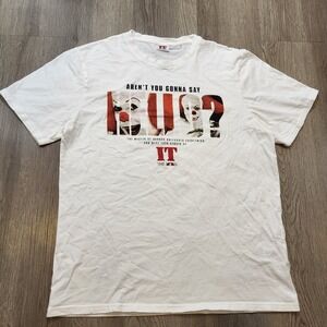 It The Movie Promo Mens Sze L/G T Shirt Graphic 90's Pennywise Tim Curry White